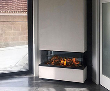 Electric fireplace 1-2-3 sided