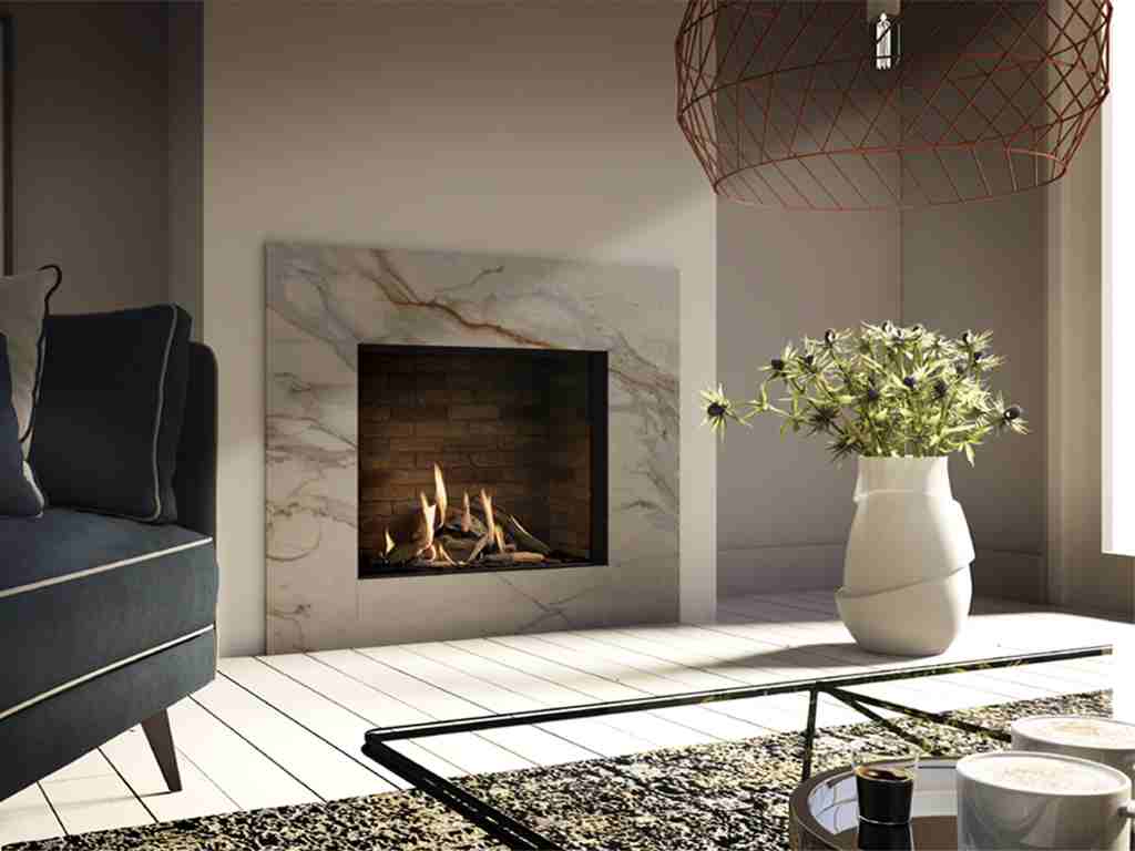 Small Elegant Expansive Gas Fire - gas panoramica frente 70 gd
