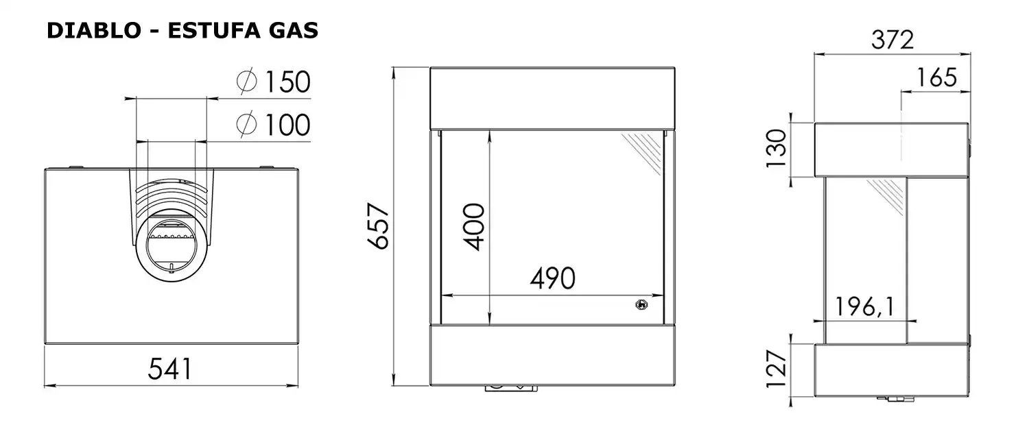 3-sided-suspended-gas-fire Estufas de gas moderna diablo