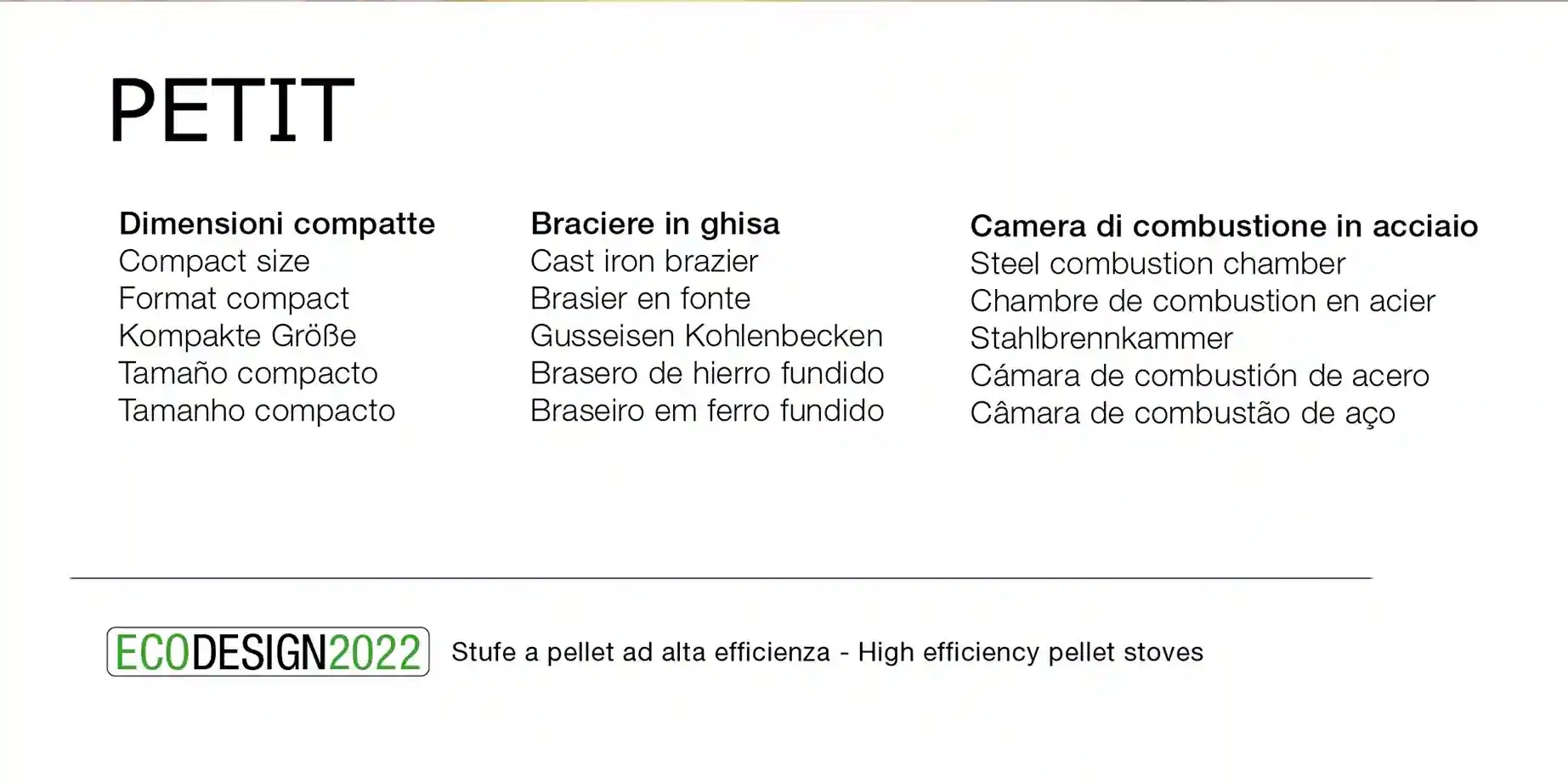 estufa compacta de pellets - petite