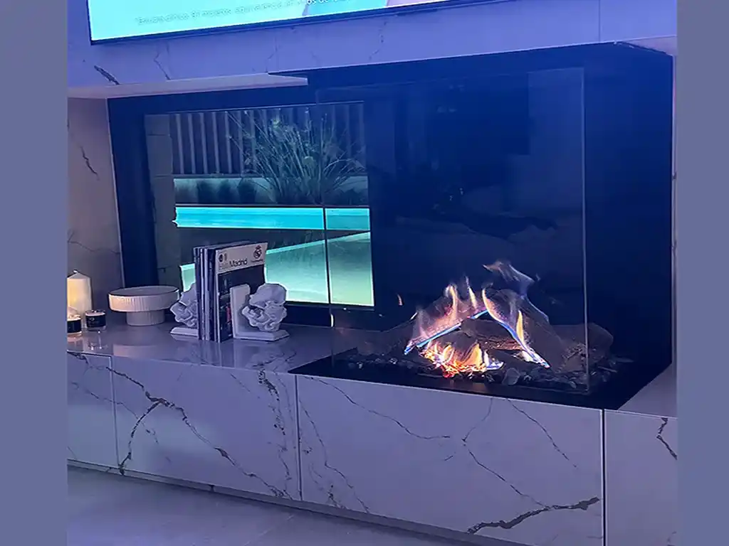 chimenea gas 3 lados