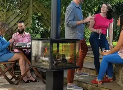 Modelo Exclusivo chimenea exterior cubo