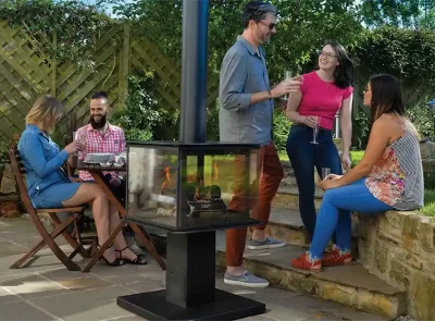 Modelo Exclusivo chimenea exterior cubo