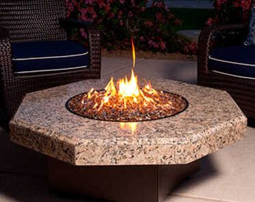 Round table with gas firepit