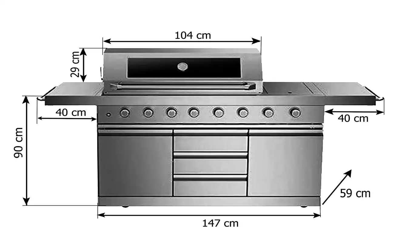 cocina exterior completa 280cm medidas cocina exterior completa 280cm medidas