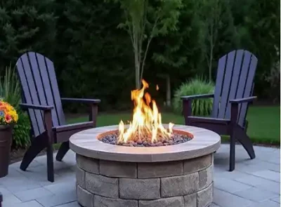 Chimeneas de jardin - Quemador-Circular- round fire pit - Gas-Feuerstelle rund