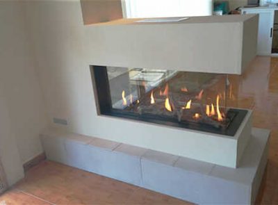see-through room divider gasfire