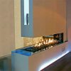 See-through room divider gasfire - the perfect solution to stylishly divide a room into different zones. Cosy, warm and very elegant. Remote.