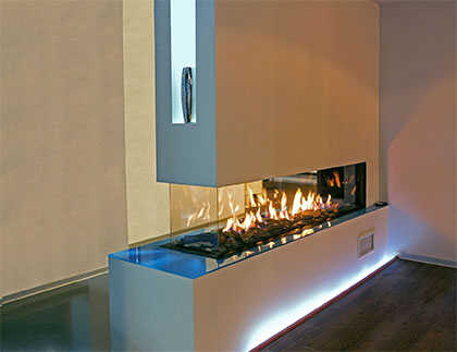 see-through room divider gasfire