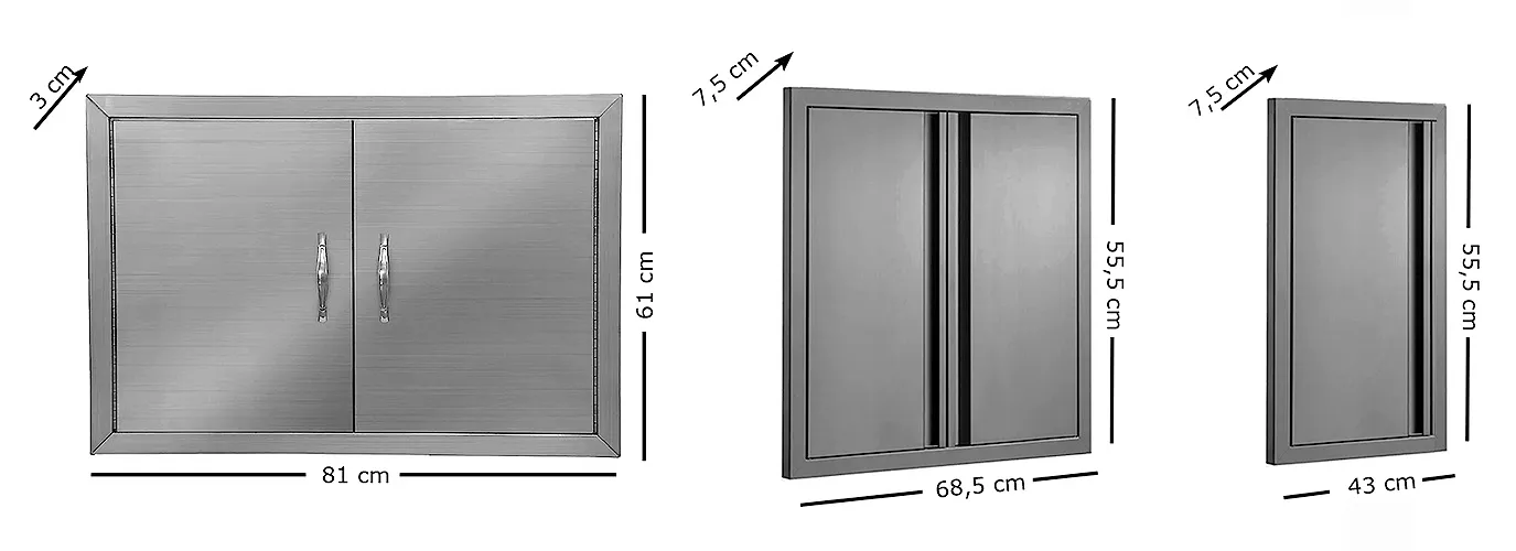 Puertas acero inoxidable para cocinas de exterior