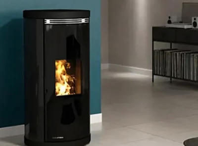 estufa pellets redondas cristal