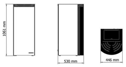estufas de pellet frente redondeado