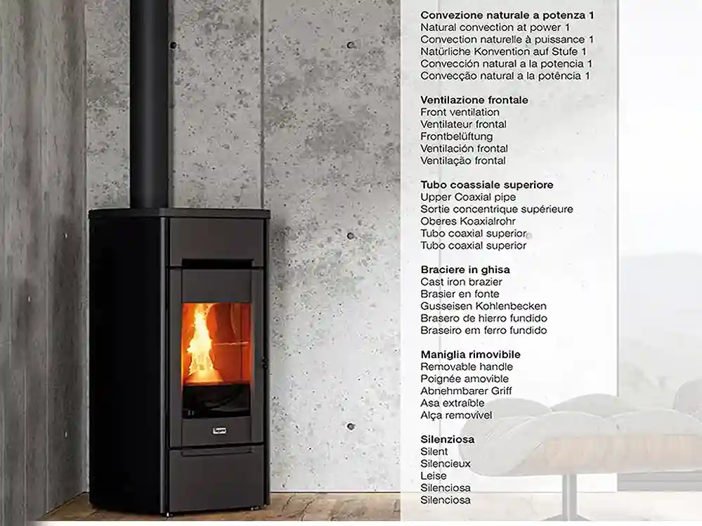 gewölbte pelletofen gusseisen hermetica redonda pellet hermetica