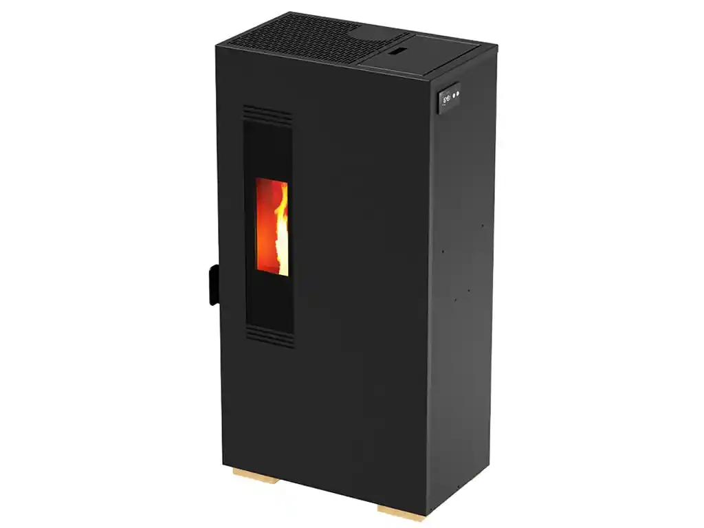estufa pequeña pellet mini negra