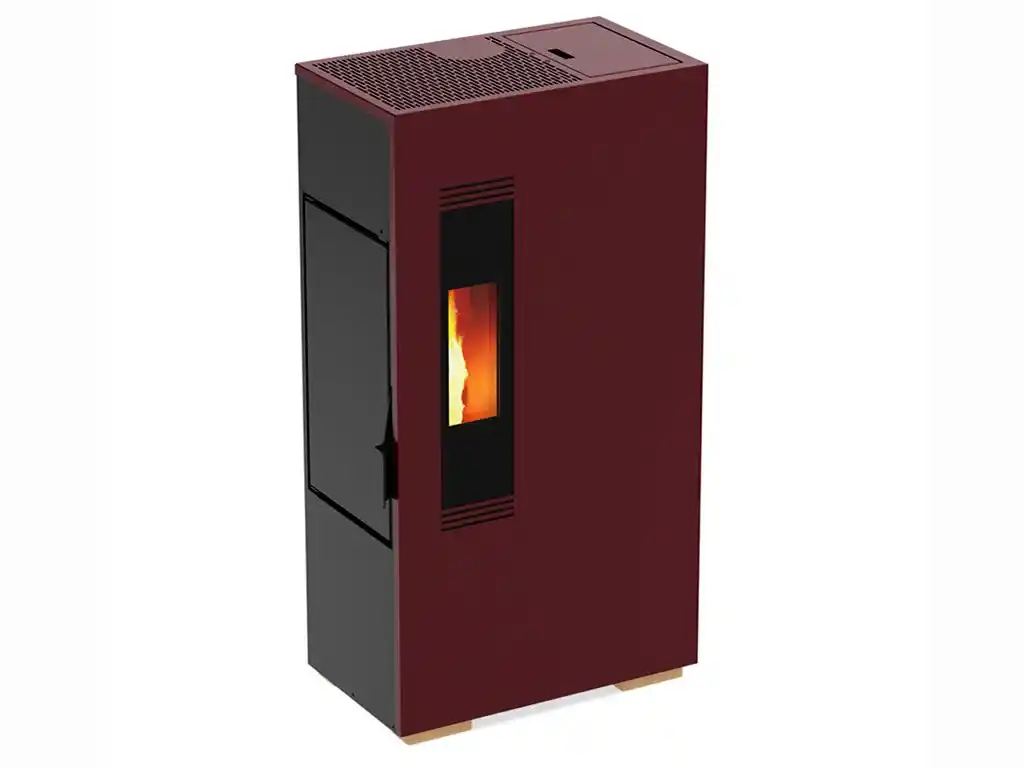 estufa pequeña pellet mini roja