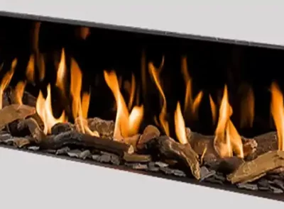 Glass Fronted fireplace 140am ceraglass reflejo llamas