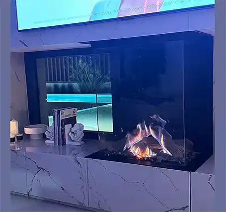 3 seite Gaskamin chimenea gas 3 lados